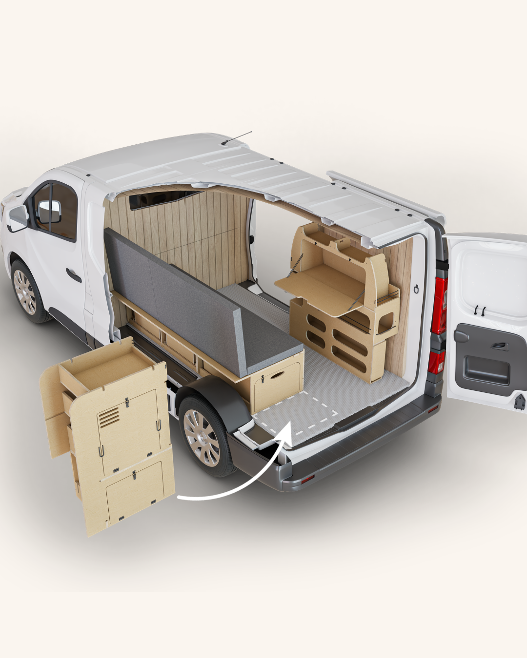 aufbewahrung van Camper ausbau set – klassische Aufbewahrung L2 – Tchao Tchao (DE)