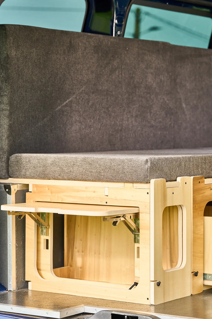 Camper Ausziehbett in L-Form