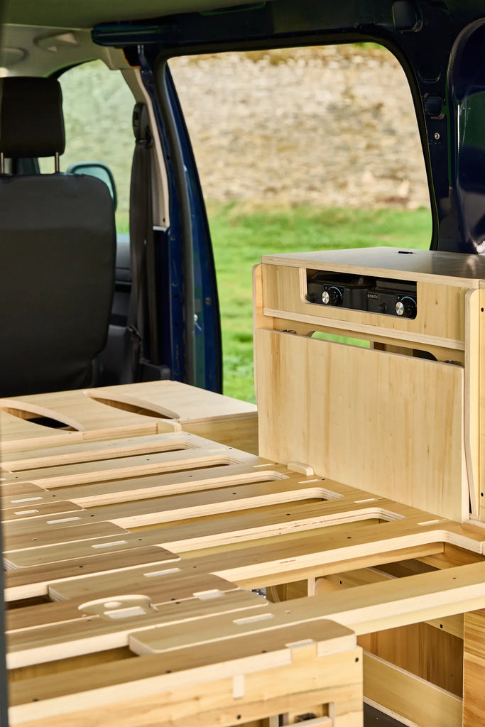 Camper Ausziehbett in L-Form