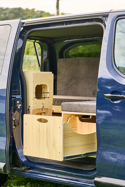Camper Ausziehbett in L-Form