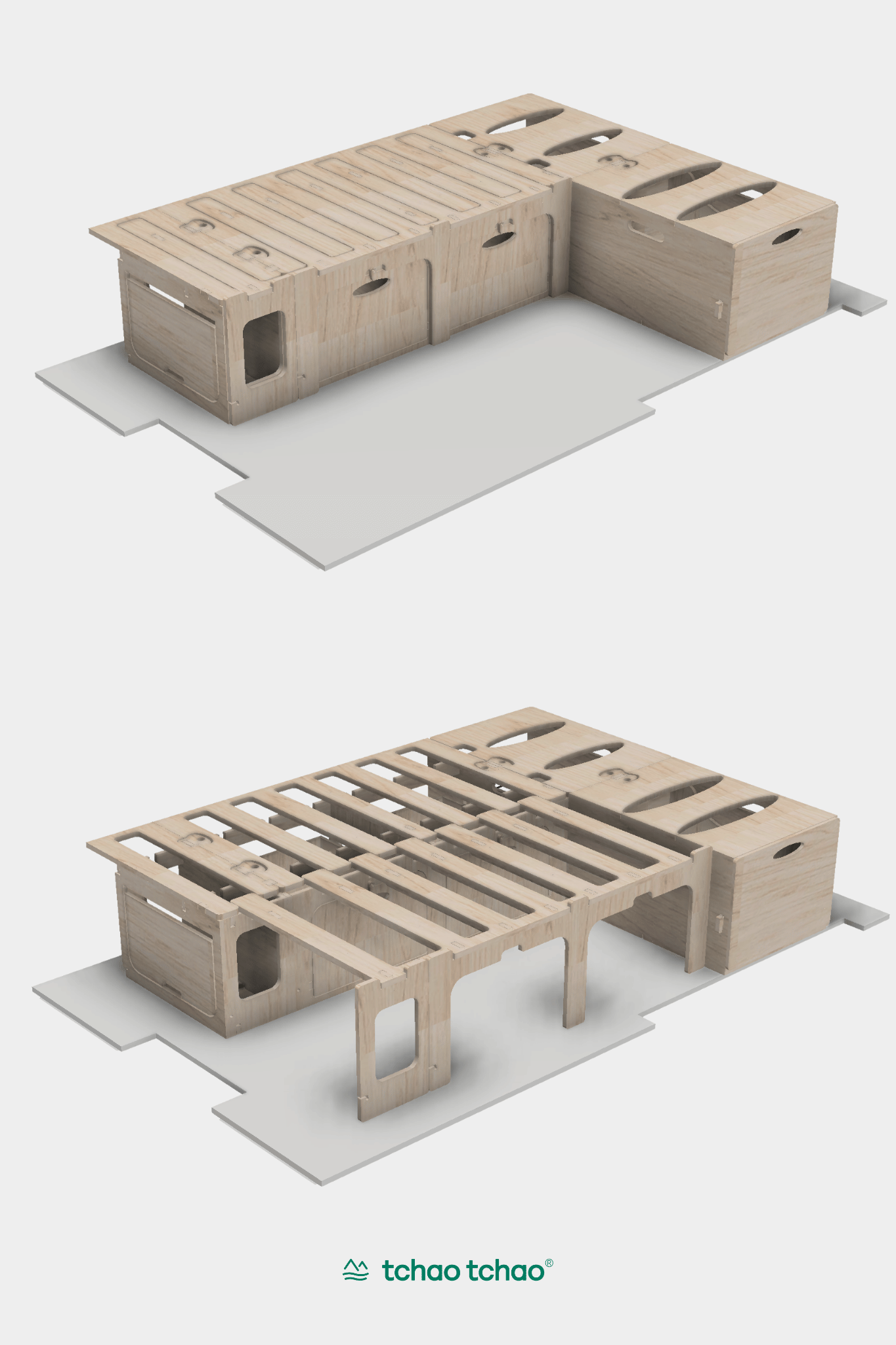 Camper Ausziehbett in L-Form